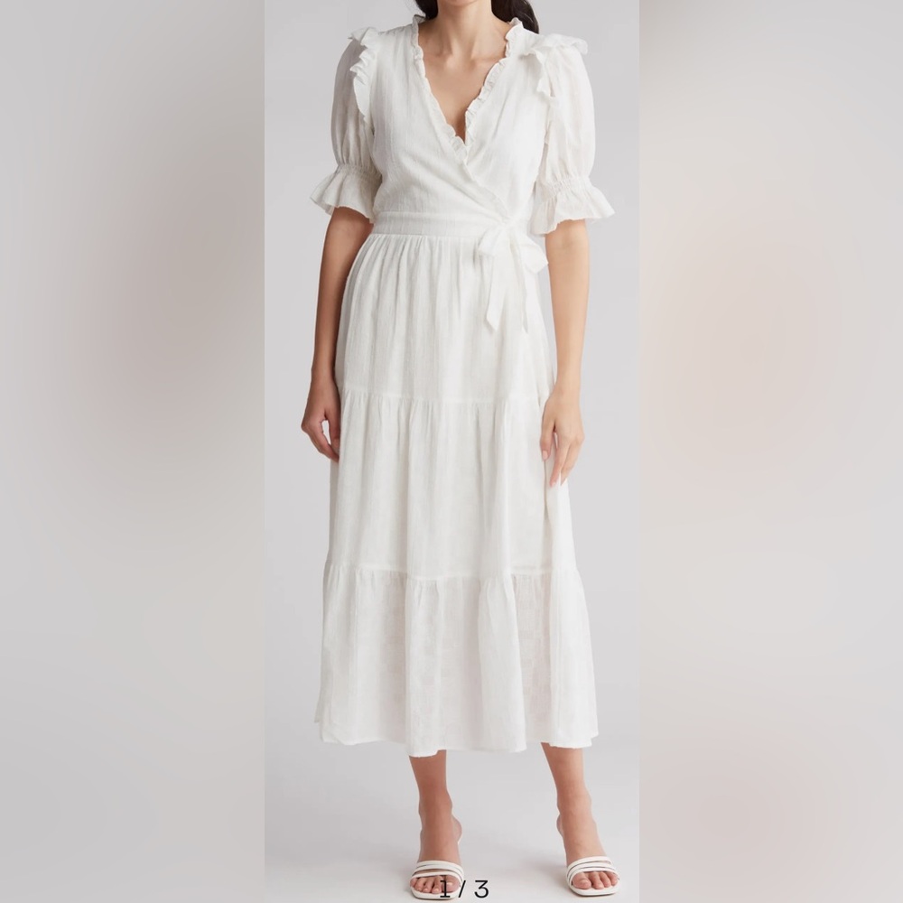 FRNCH Lindsay Ladies Woven Dress White Medium